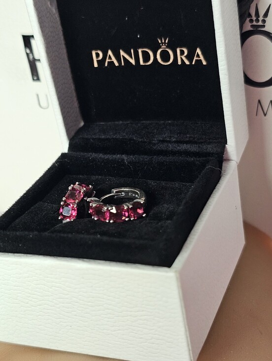 Pandora Jewelry - Pandora Pink Hoop Earrings